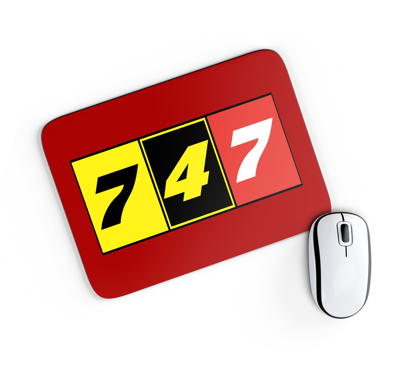 Flat Colourful 747 Designed Mouse Pads