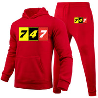 Thumbnail for Flat Colourful 747 Designed Hoodies & Sweatpants Set