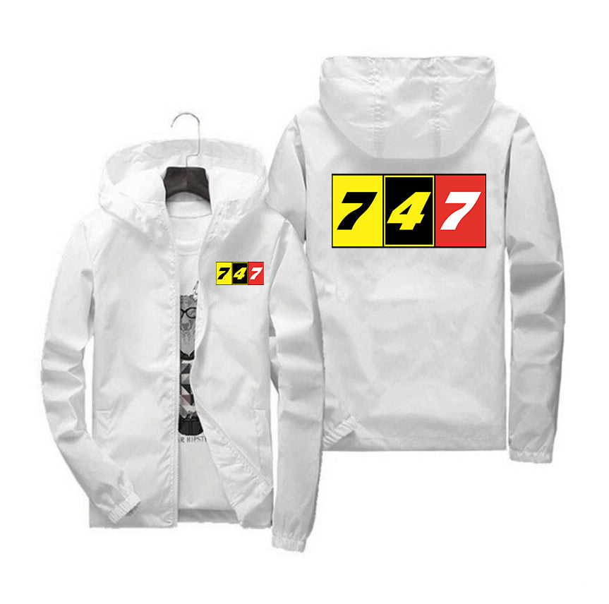 Flat Colourful 747 Designed Windbreaker Jackets