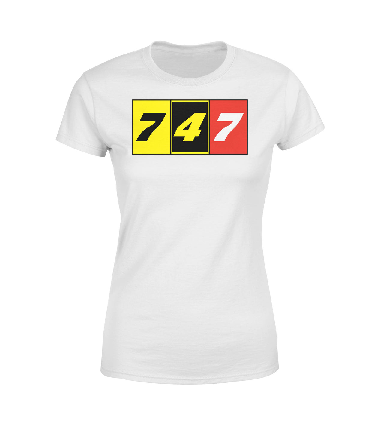 Flat Colourful 747 Designed Women T-Shirts