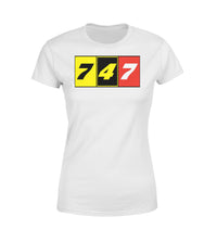 Thumbnail for Flat Colourful 747 Designed Women T-Shirts