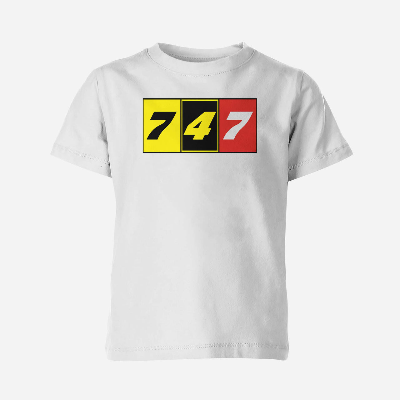 Flat Colourful 747 Designed Children T-Shirts