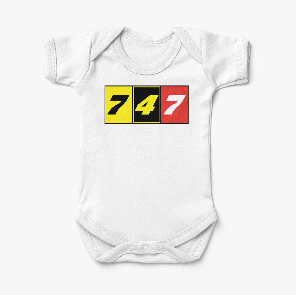 Flat Colourful 747 Designed Baby Bodysuits