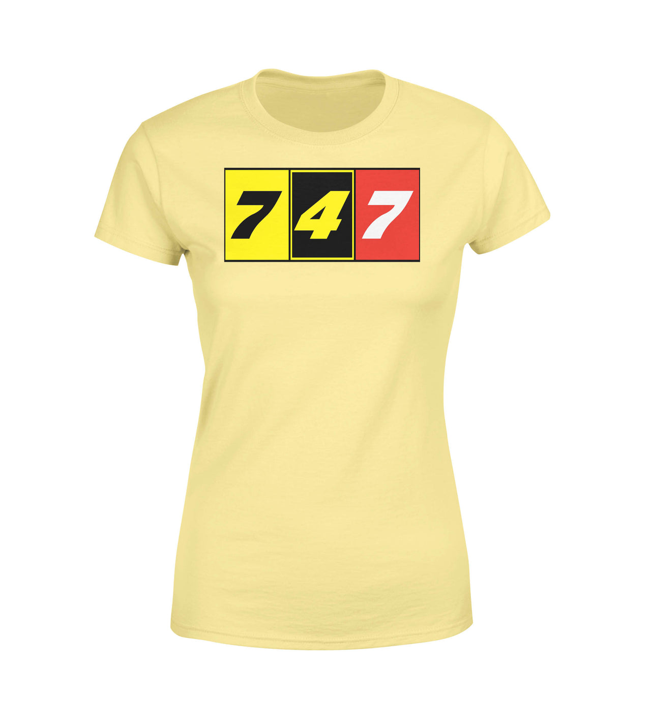 Flat Colourful 747 Designed Women T-Shirts