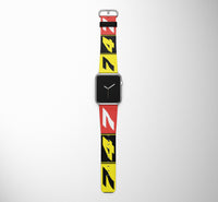 Thumbnail for Flat Colourful 747 Designed Leather Apple Watch Straps