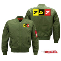 Thumbnail for Colourful Flat 757 Text Designed Pilot Jackets (Customizable)