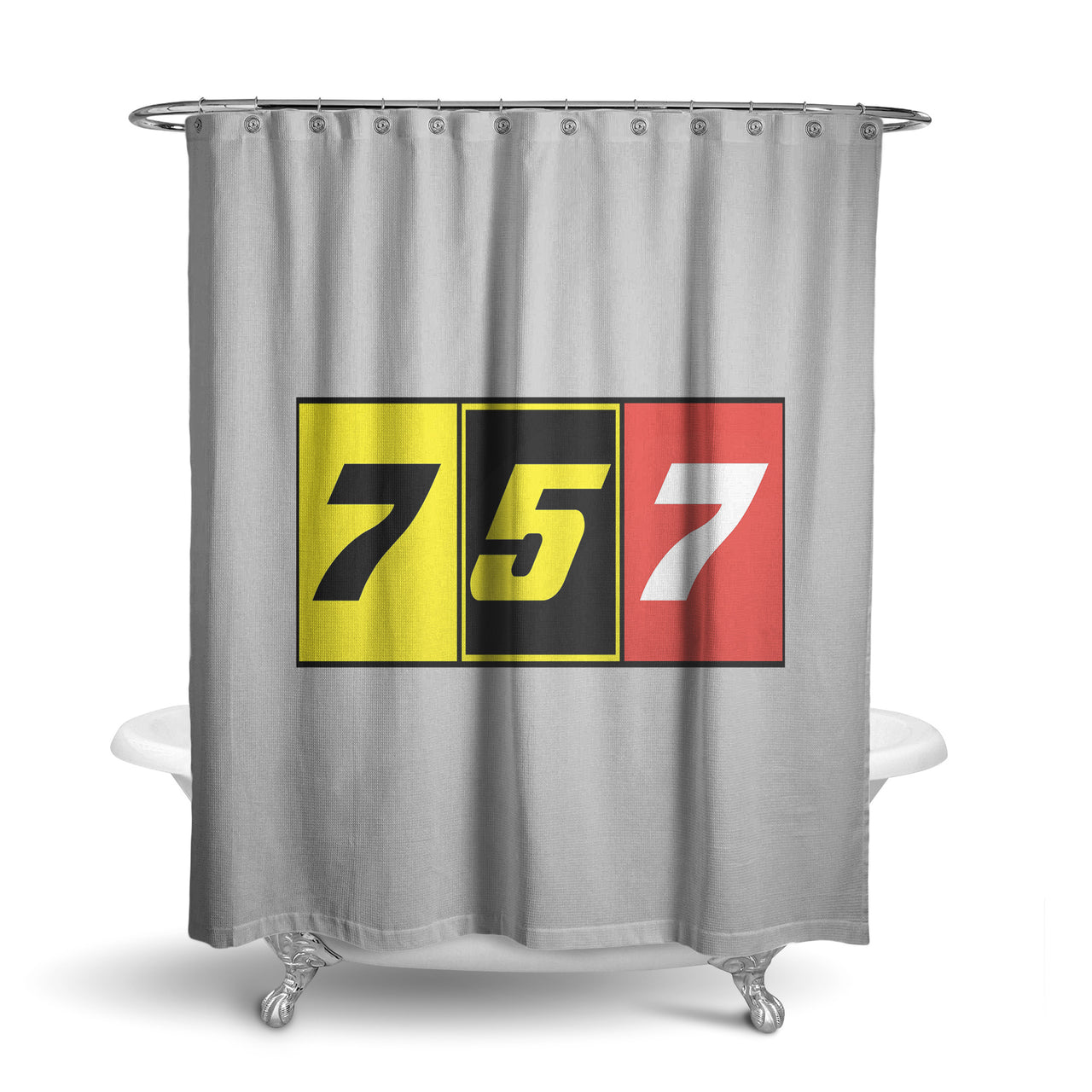 Flat Colourful 757 Designed Shower Curtains