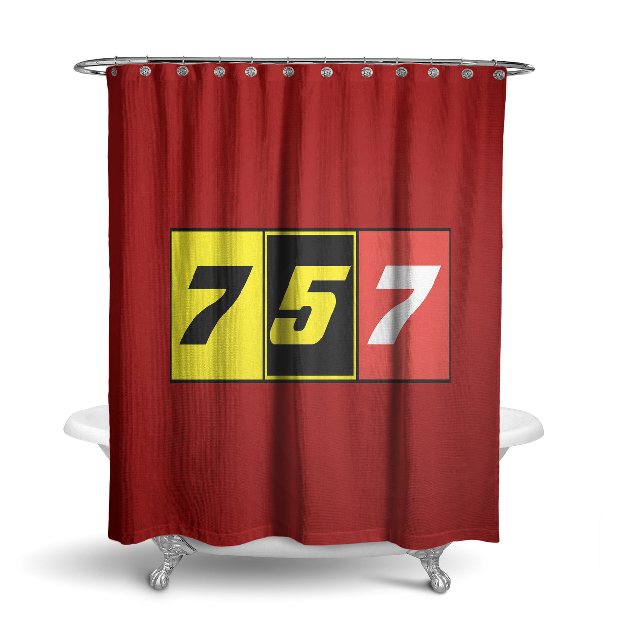 Flat Colourful 757 Designed Shower Curtains