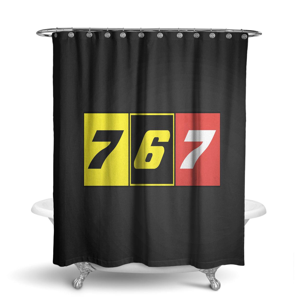 Flat Colourful 767 Designed Shower Curtains