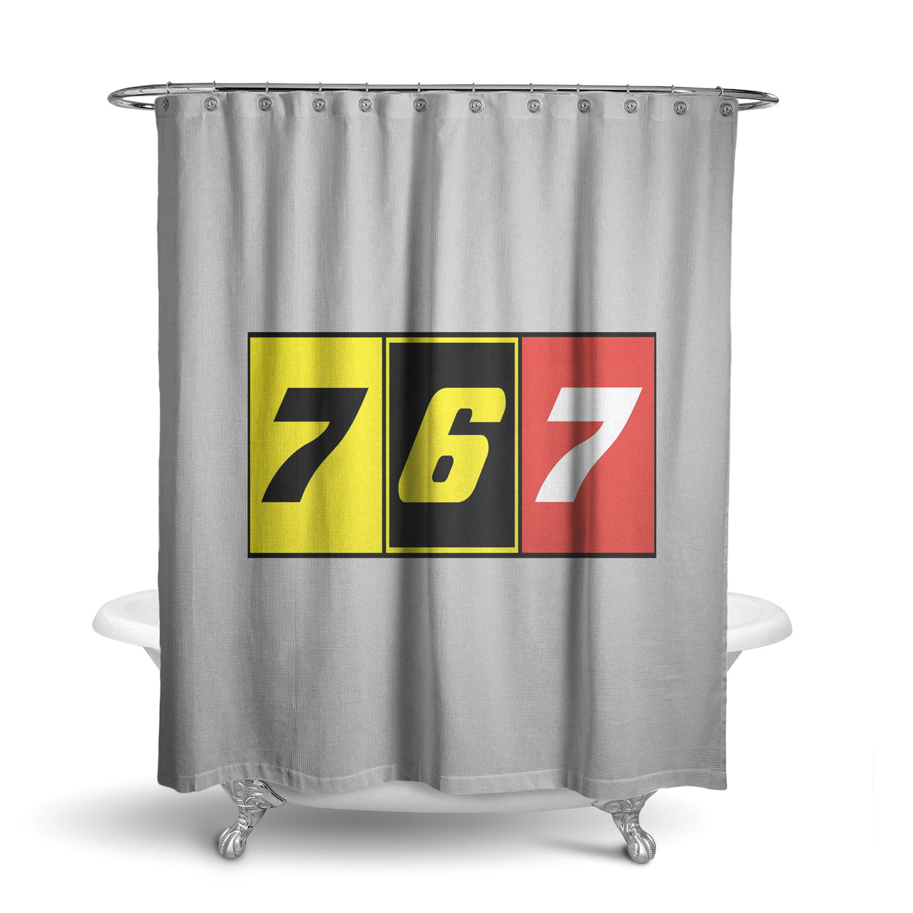 Flat Colourful 767 Designed Shower Curtains