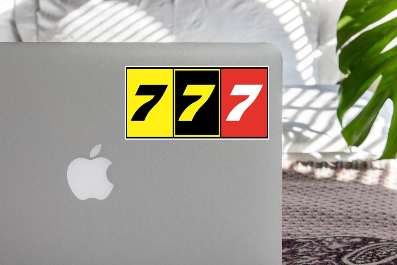 Flat Colourful 777 Designed Stickers