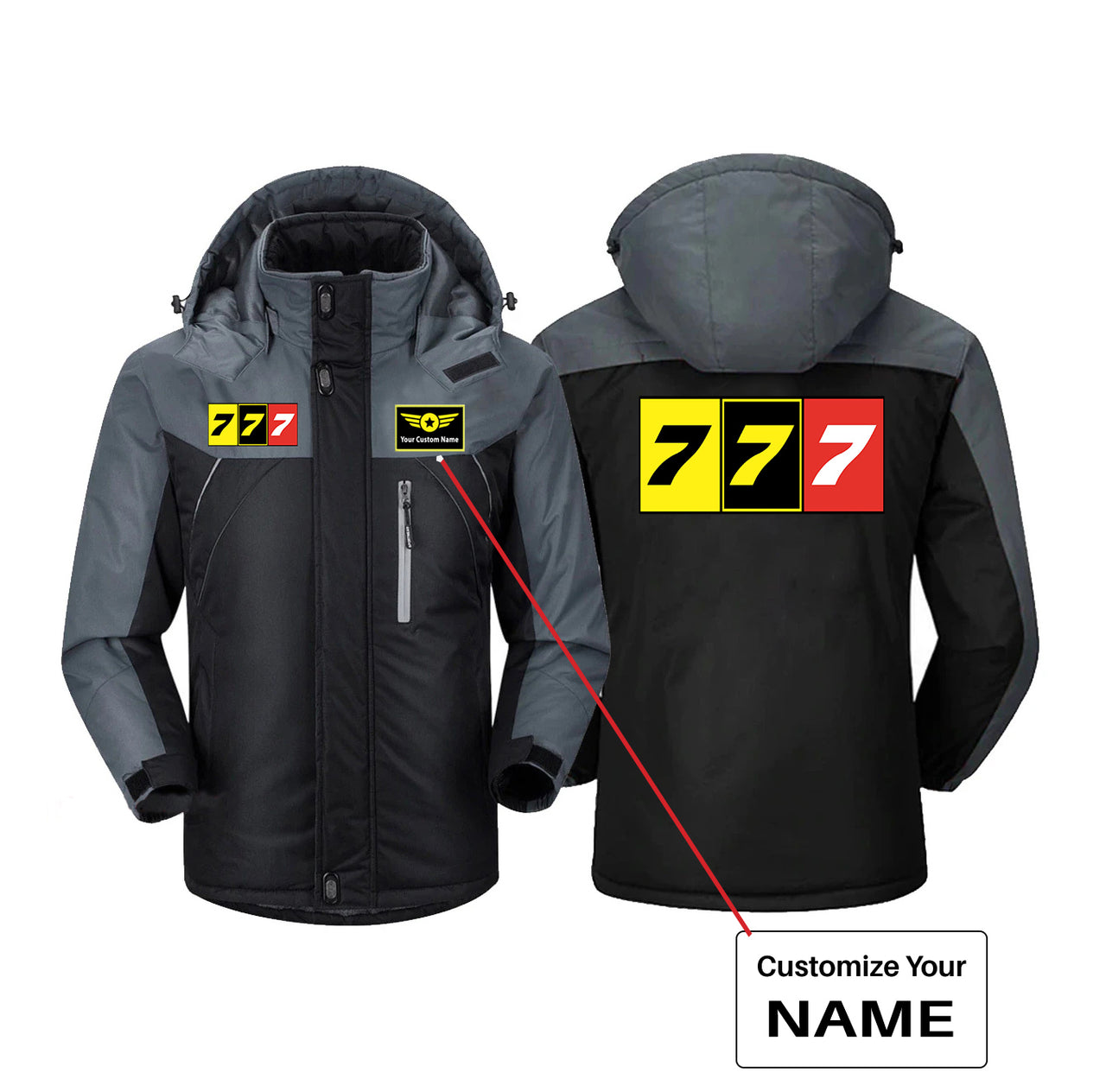 Flat Colourful 777 Designed Thick Winter Jackets