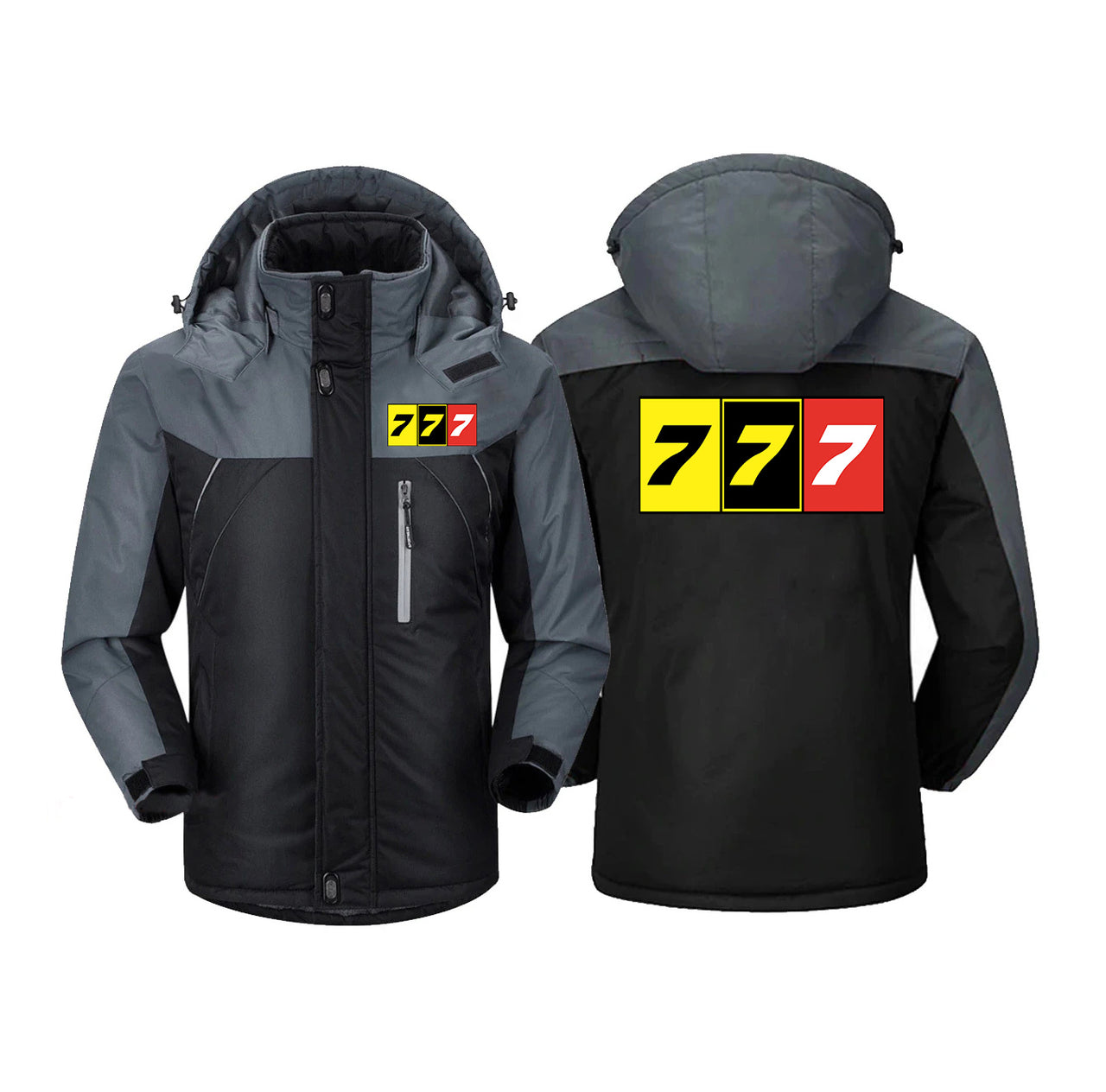 Flat Colourful 777 Designed Thick Winter Jackets