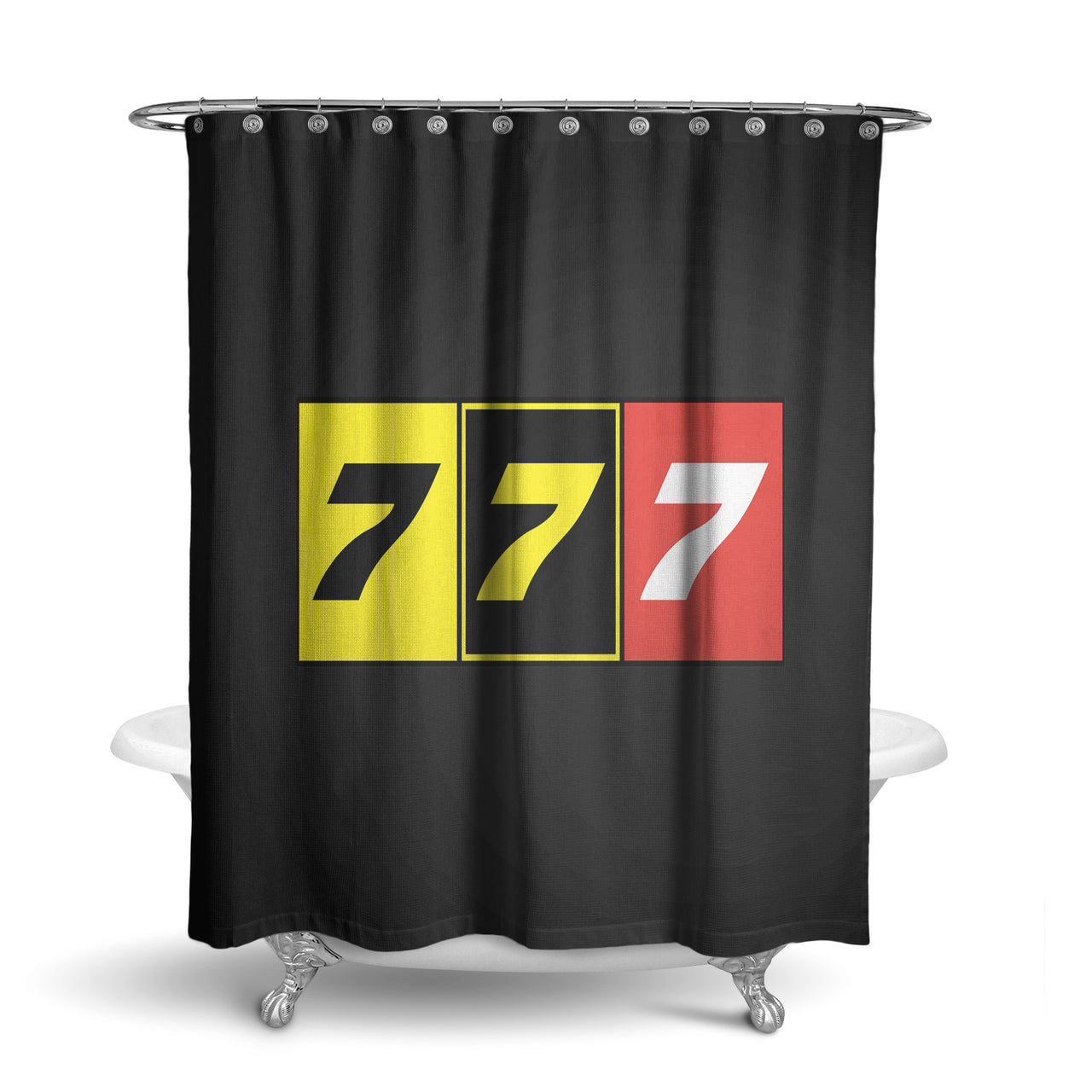 Flat Colourful 777 Designed Shower Curtains