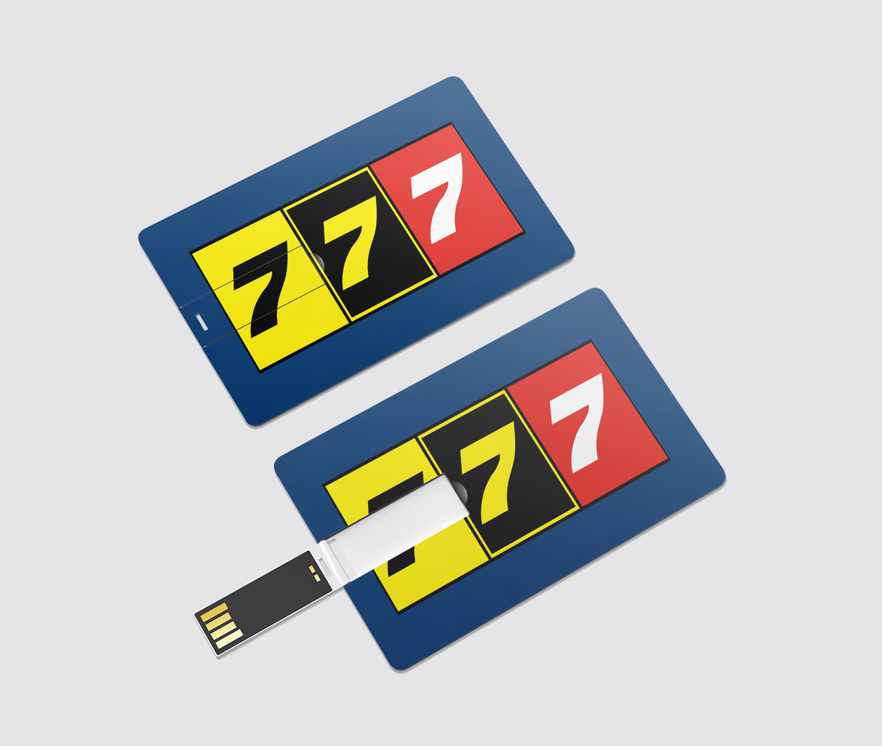 Flat Colourful 777 Designed USB Cards