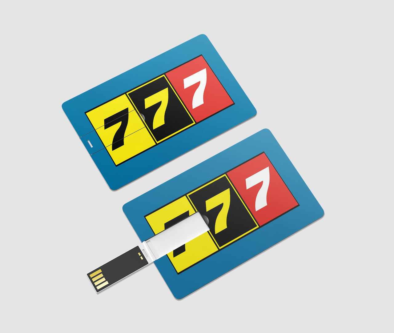 Flat Colourful 777 Designed USB Cards
