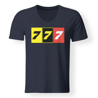 Thumbnail for Flat Colourful 777 Designed V-Neck T-Shirts
