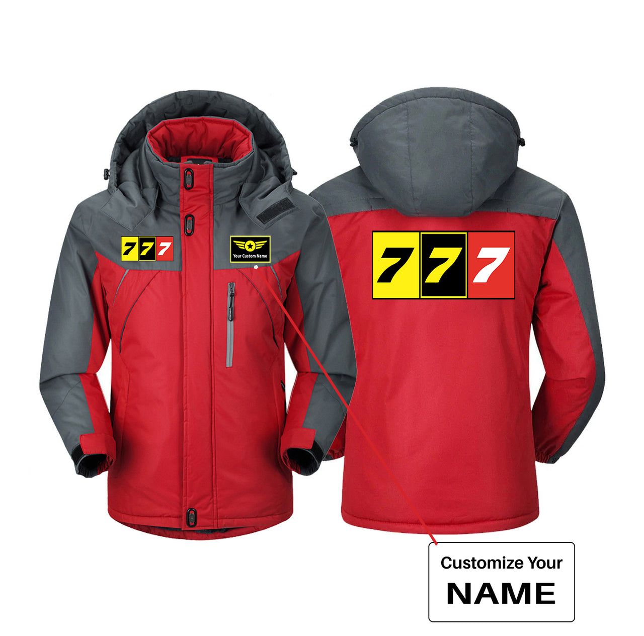Flat Colourful 777 Designed Thick Winter Jackets