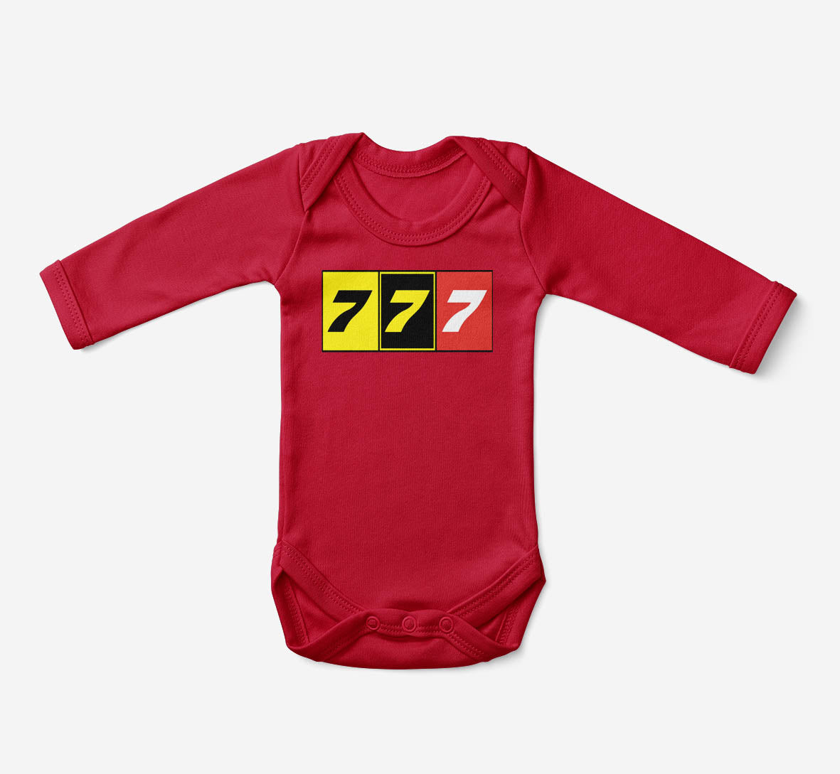 Flat Colourful 777 Designed Baby Bodysuits