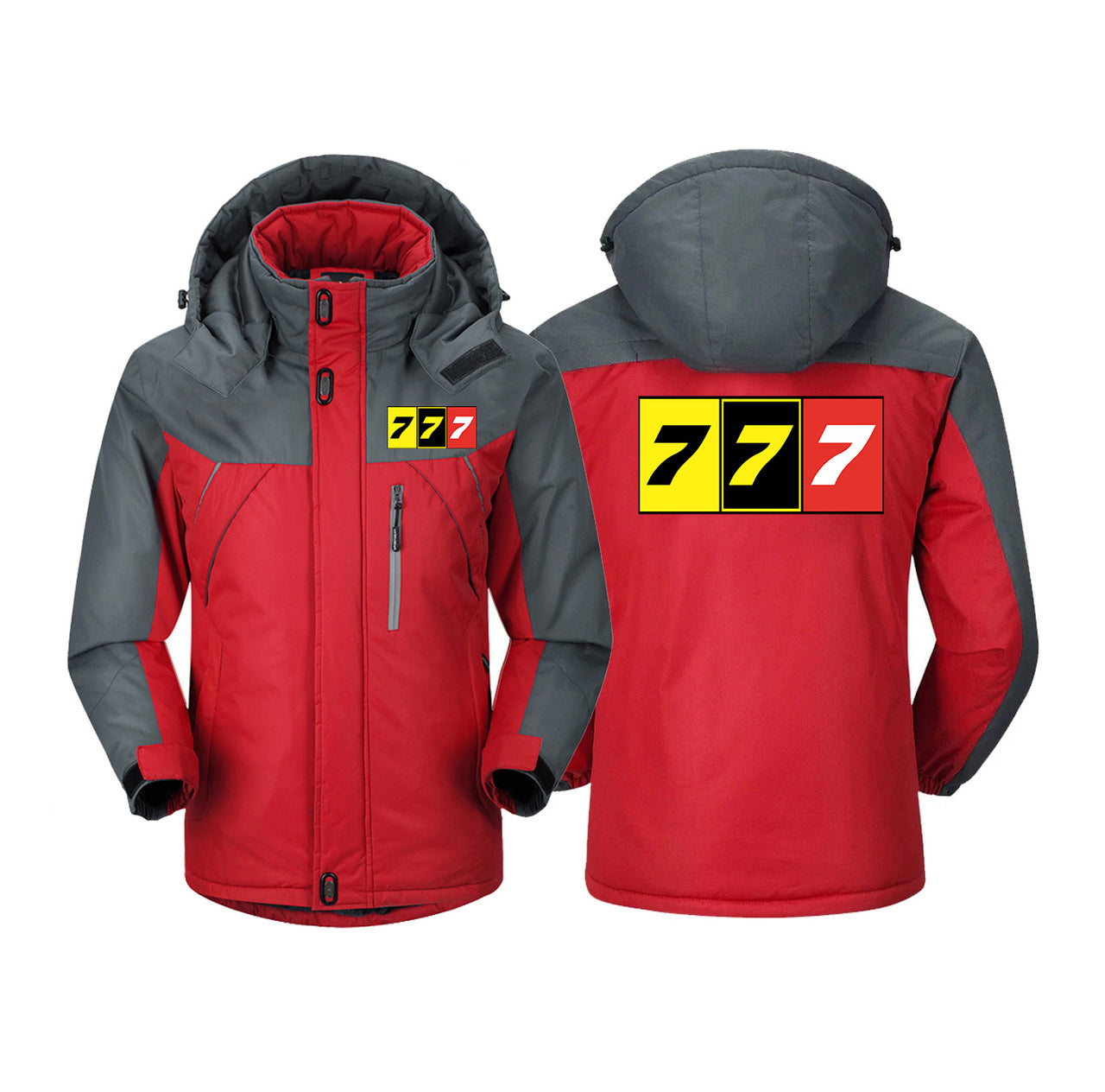 Flat Colourful 777 Designed Thick Winter Jackets