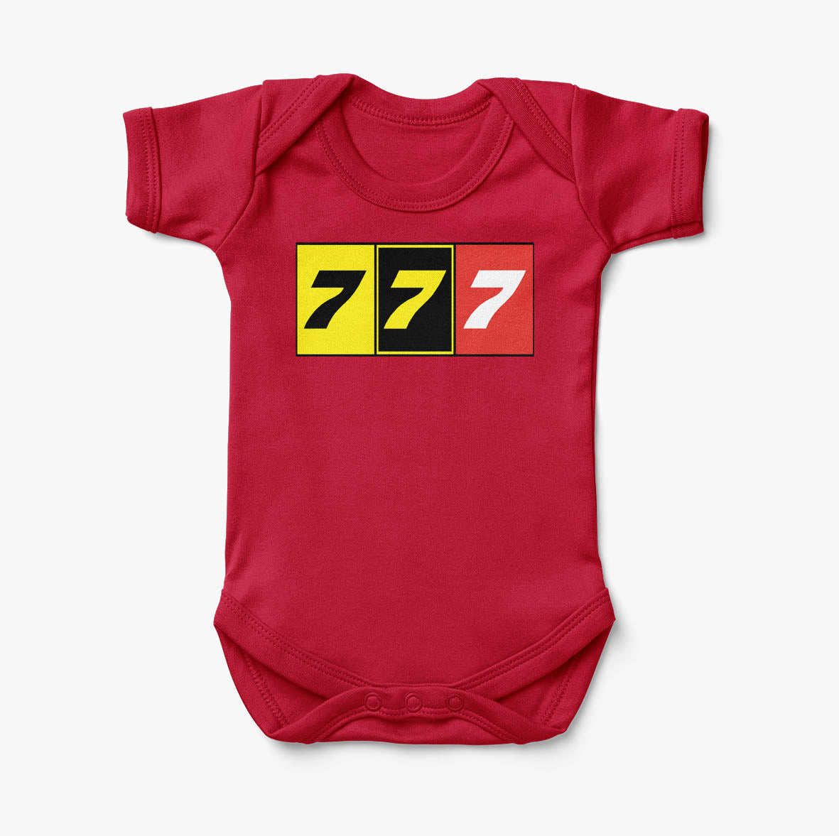 Flat Colourful 777 Designed Baby Bodysuits
