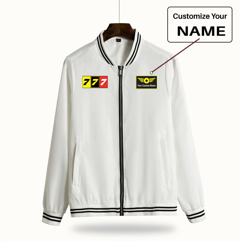 Flat Colourful 777 Designed Thin Spring Jackets