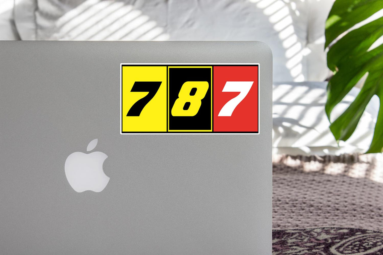Flat Colourful 787 Designed Stickers