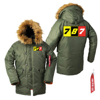 Thumbnail for Flat Colourful 787 Designed Parka Bomber Jackets