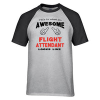 Thumbnail for This is What an Awesome Flight Attendant Looks Like Raglan T-Shirts