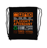 Thumbnail for Flight Attendant Label Designed Drawstring Bags