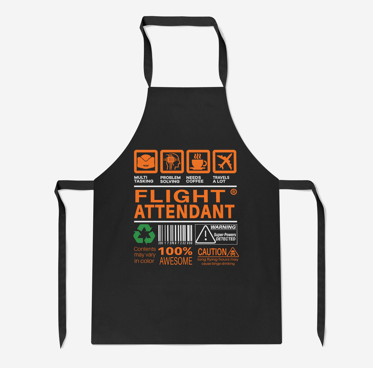 Flight Attendant Label Designed Kitchen Aprons