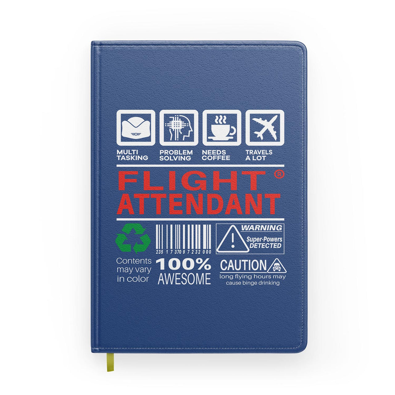 Flight Attendant Label Designed Notebooks