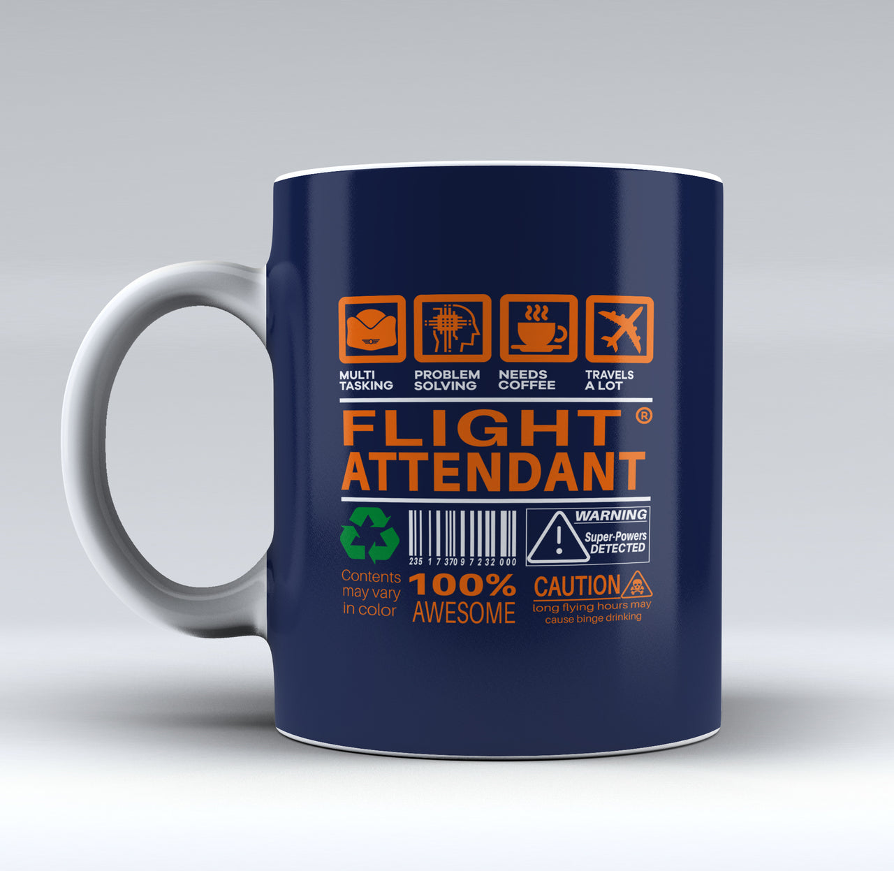 Flight Attendant Label Designed Mugs