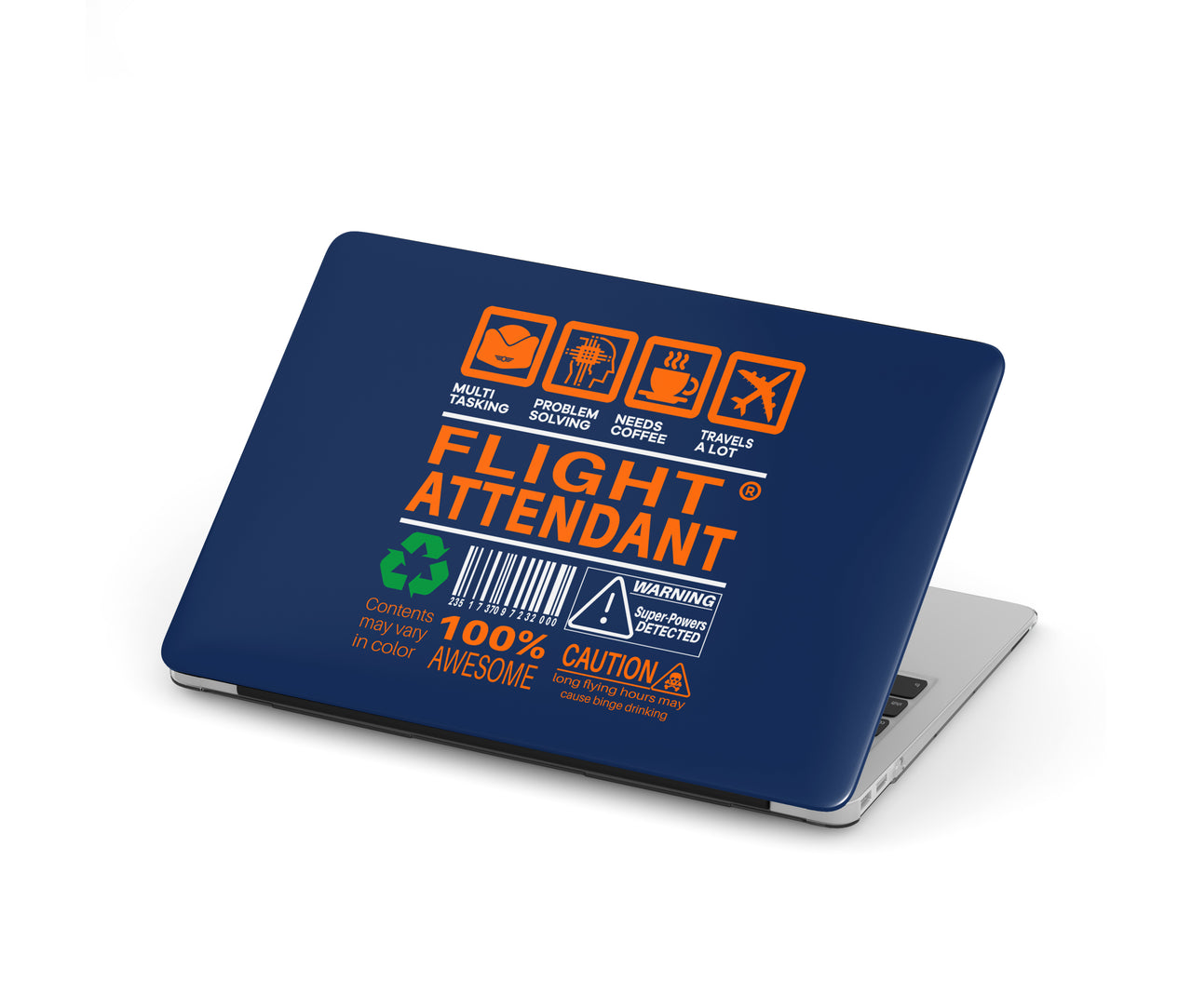 Flight Attendant Label Designed Macbook Cases