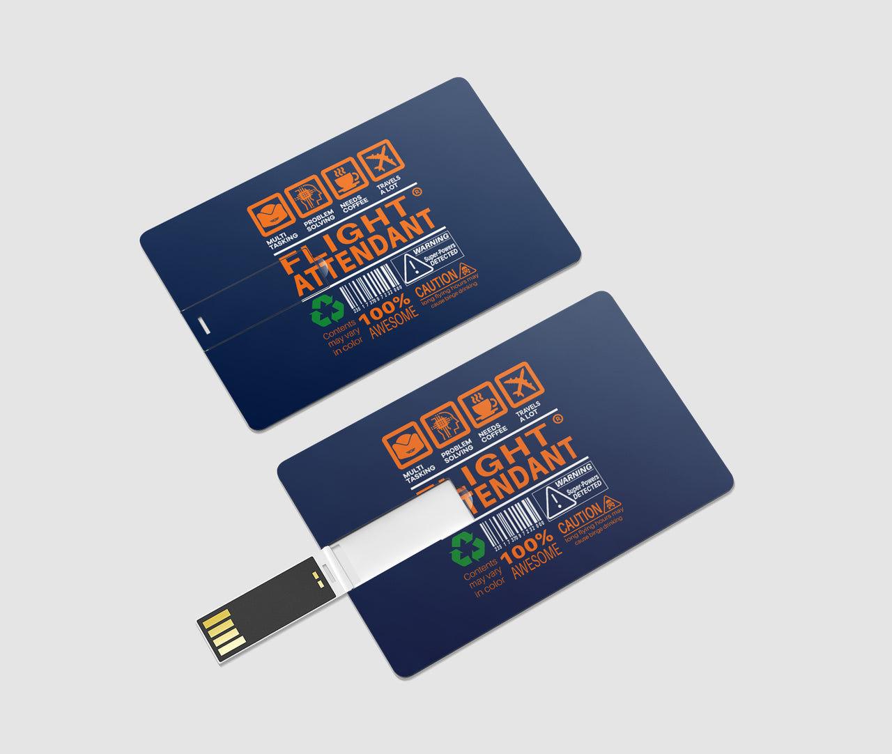 Flight Attendant Label Designed USB Cards