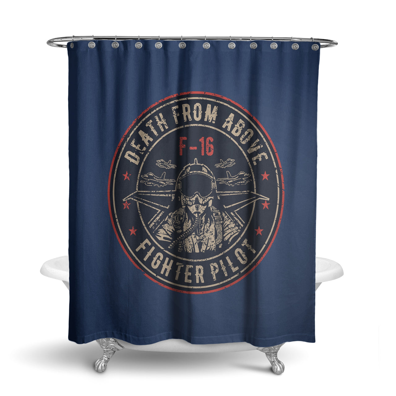 Fighting Falcon F16 - Death From Above Designed Shower Curtains