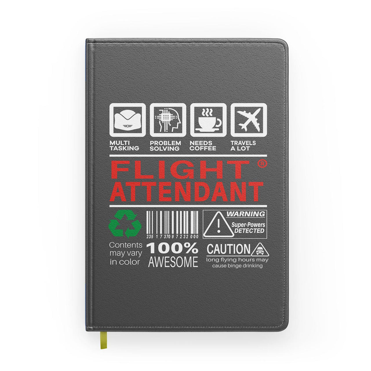 Flight Attendant Label Designed Notebooks
