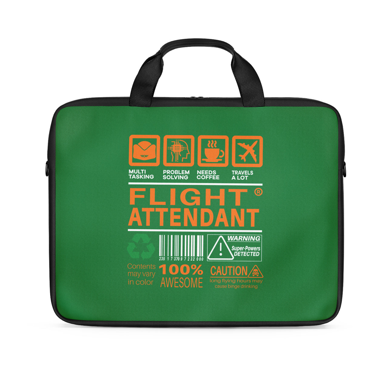 Flight Attendant Label Designed Laptop & Tablet Bags