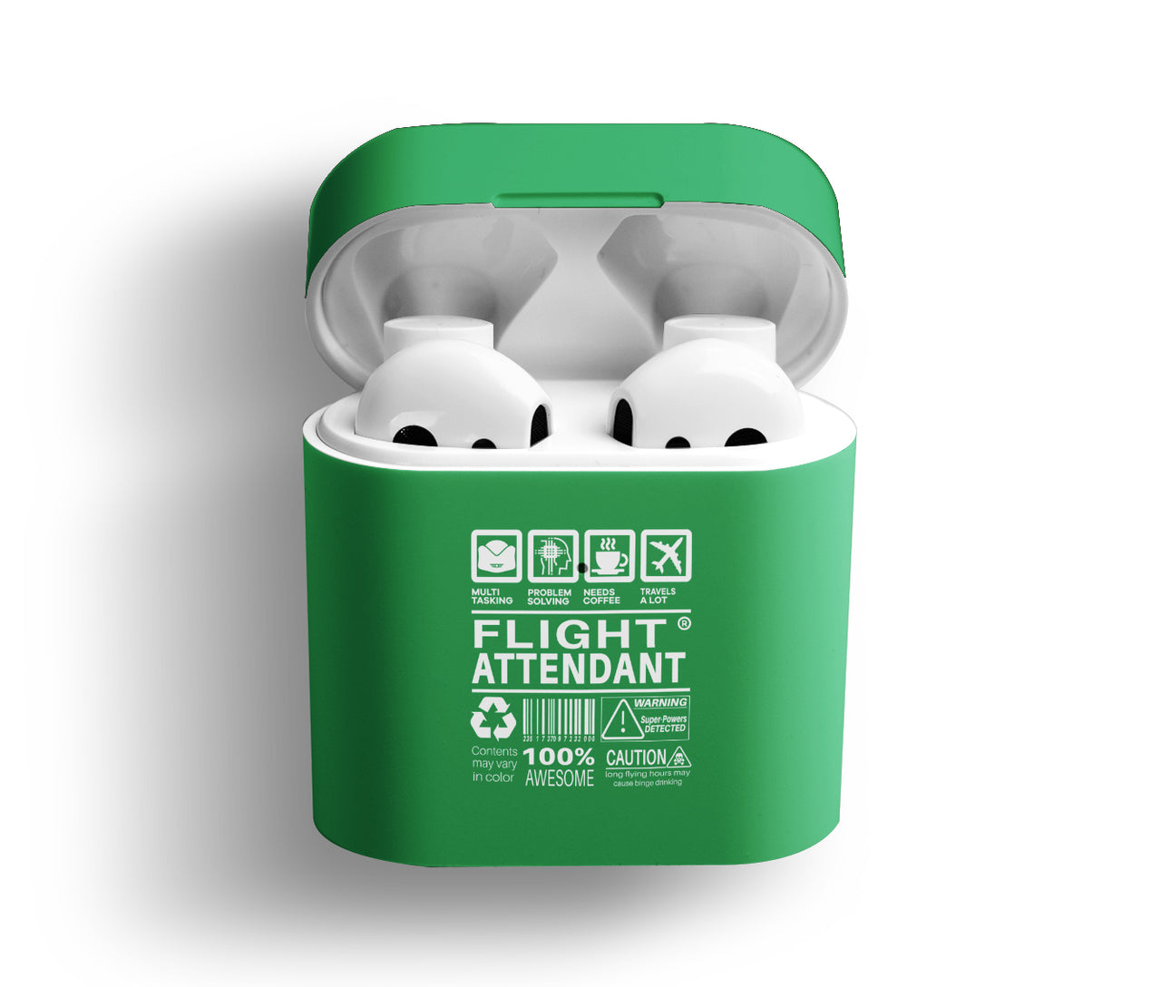 Flight Attendant Label Designed AirPods  Cases