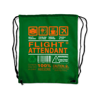 Thumbnail for Flight Attendant Label Designed Drawstring Bags