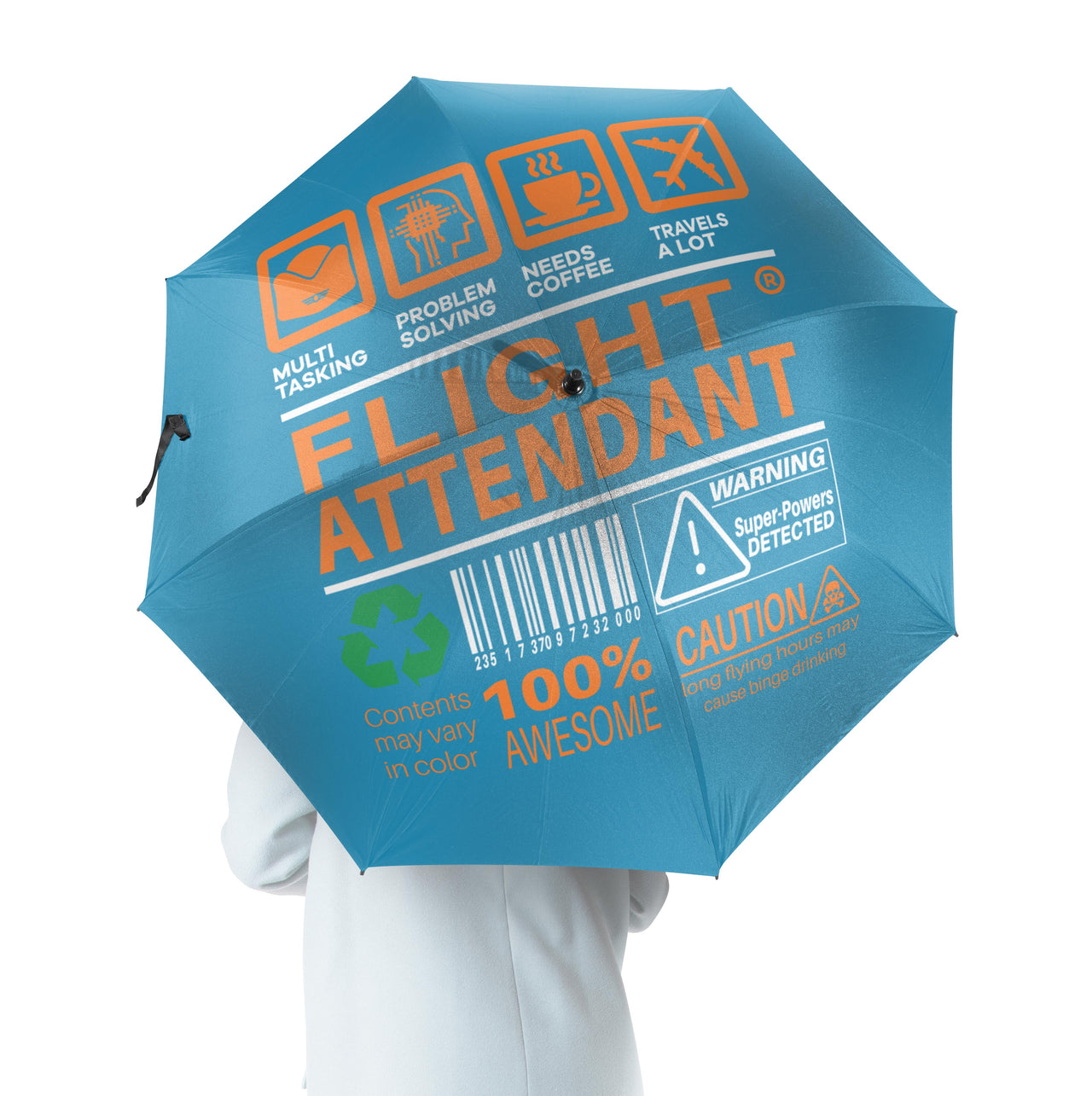 Flight Attendant Label Designed Umbrella