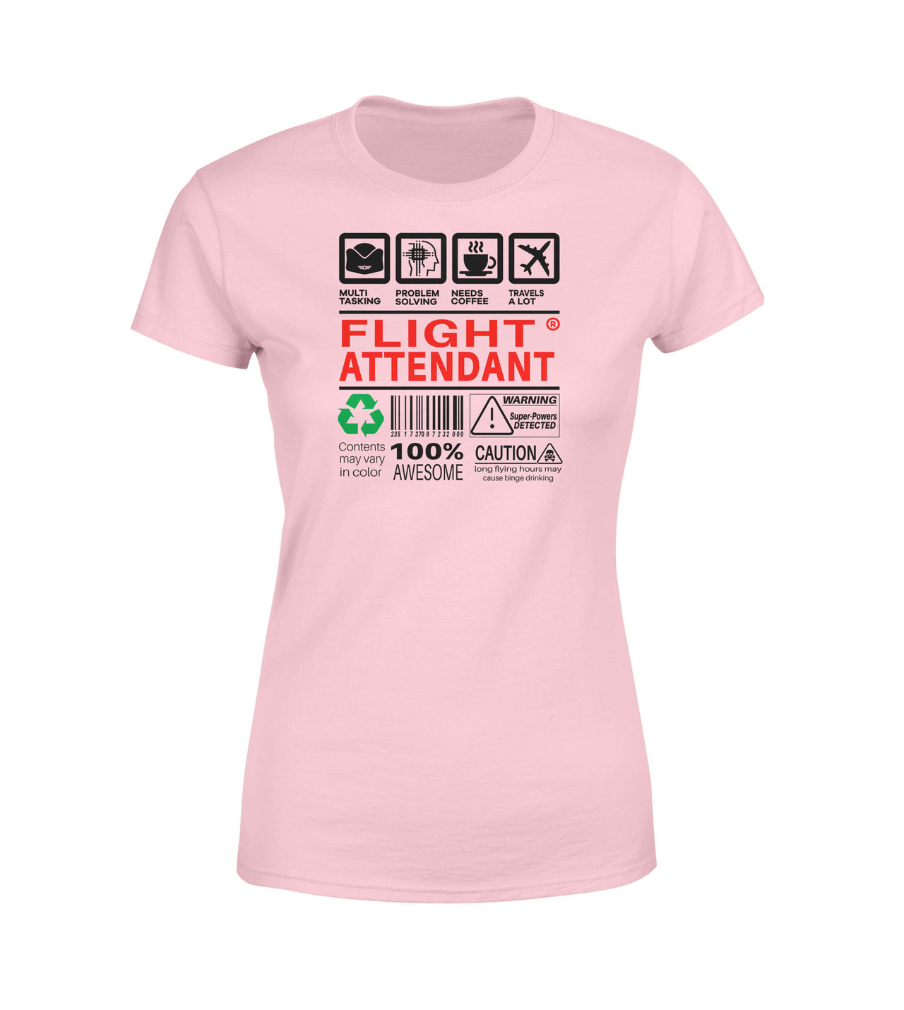 Flight Attendant Label Designed Women T-Shirts