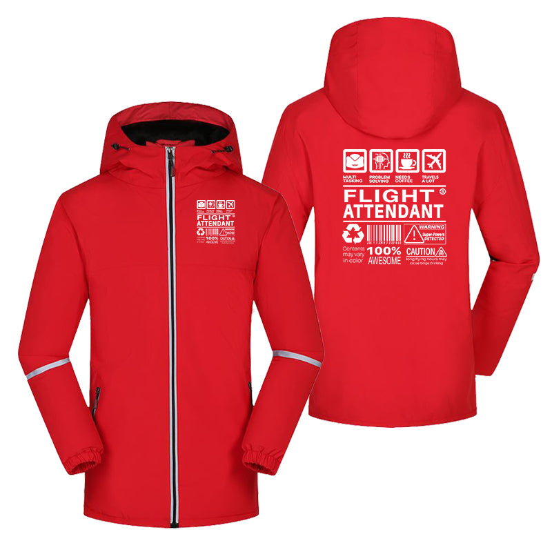 Flight Attendant Label Designed Rain Coats & Jackets