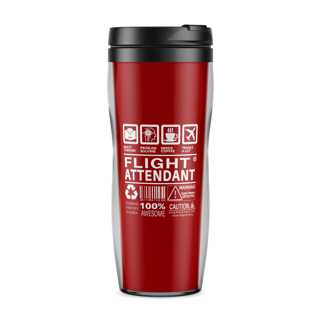 Flight Attendant Label Designed Travel Mugs