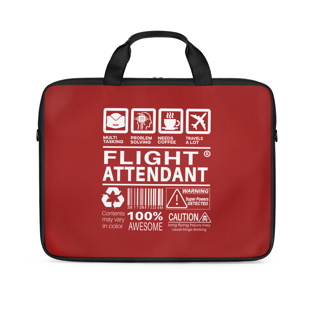 Flight Attendant Label Designed Laptop & Tablet Bags