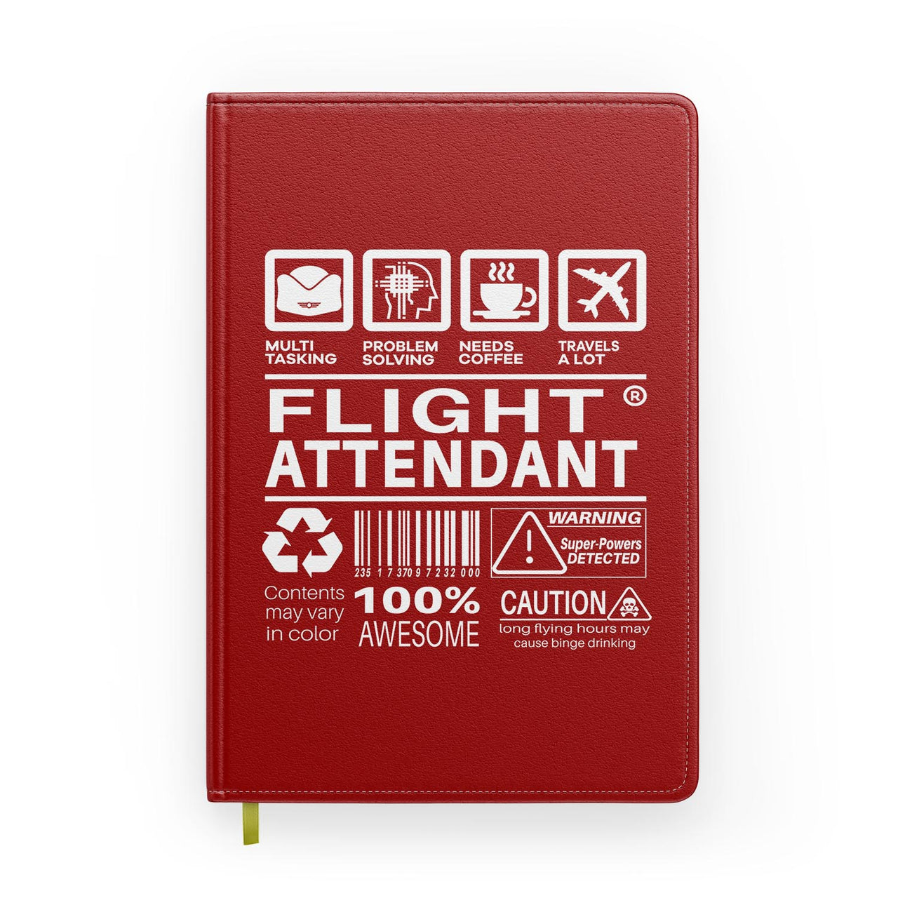 Flight Attendant Label Designed Notebooks