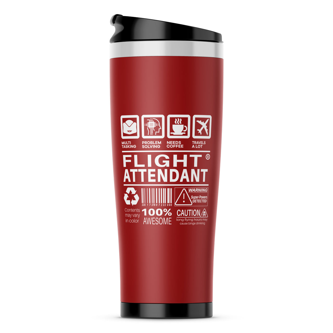 Flight Attendant Label Designed Travel Mugs