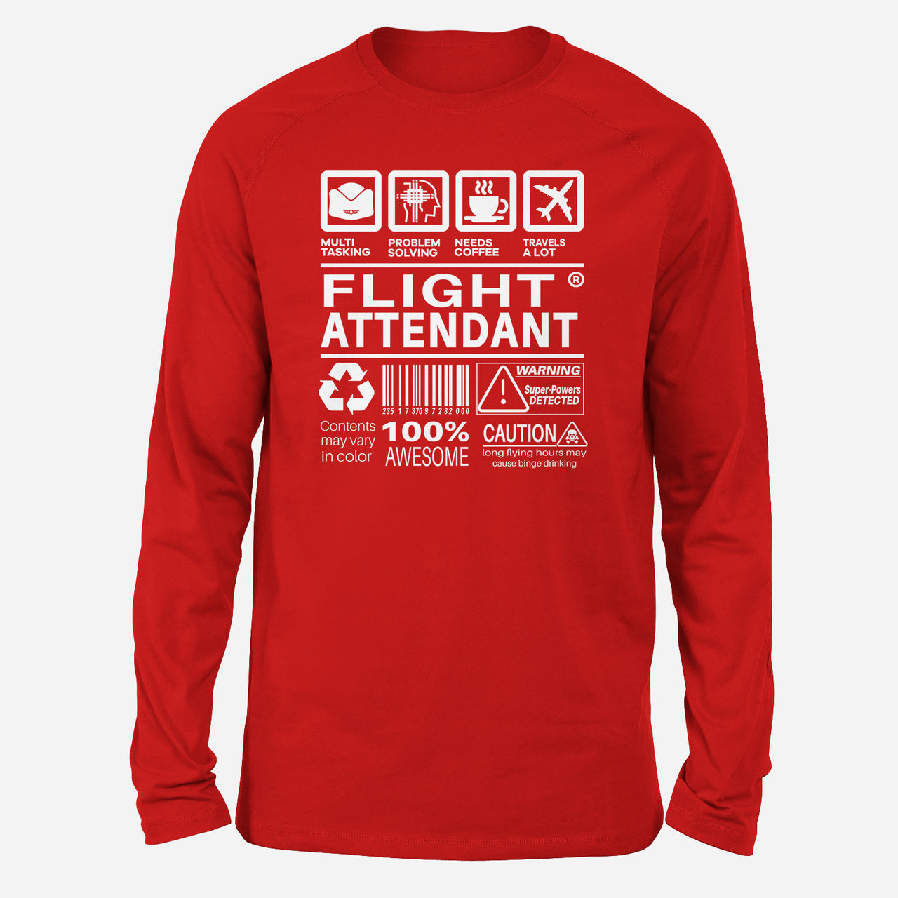 Flight Attendant Label Designed Long-Sleeve T-Shirts