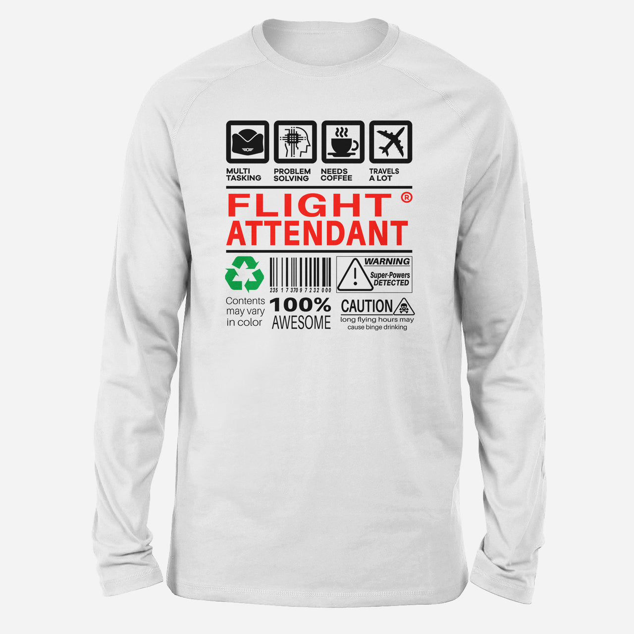 Flight Attendant Label Designed Long-Sleeve T-Shirts