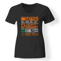 Thumbnail for Flight Attendant Label Designed V-Neck T-Shirts